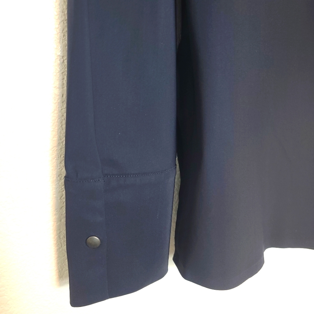 ADAY Something Tailored Shirt Top In Navy Blue - Picture 11 of 11